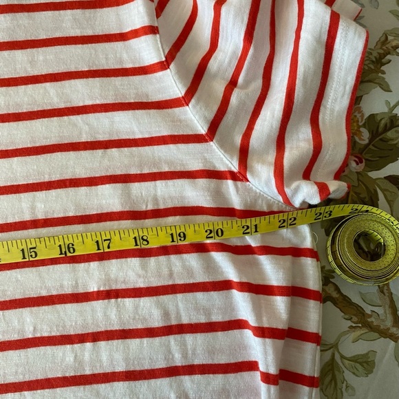 Sigrid Olsen White and Pink Boxy Short Sleeve Tee - Picture 8 of 8